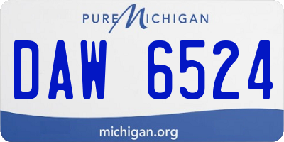 MI license plate DAW6524