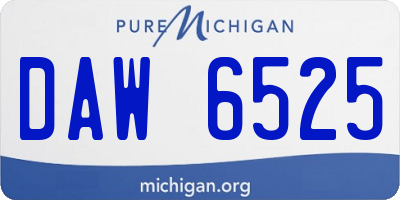 MI license plate DAW6525