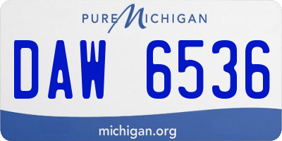 MI license plate DAW6536
