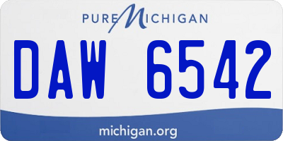 MI license plate DAW6542