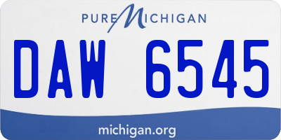 MI license plate DAW6545