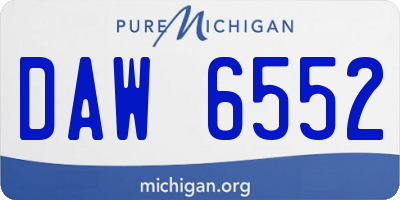 MI license plate DAW6552