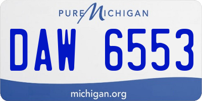 MI license plate DAW6553
