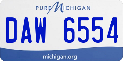 MI license plate DAW6554