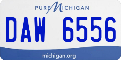 MI license plate DAW6556