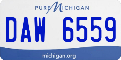 MI license plate DAW6559