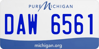 MI license plate DAW6561