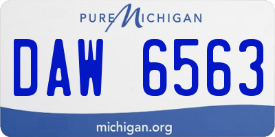 MI license plate DAW6563