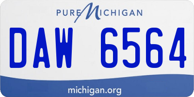MI license plate DAW6564