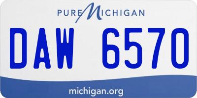 MI license plate DAW6570