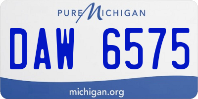 MI license plate DAW6575