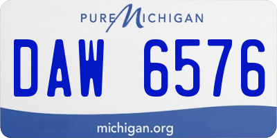MI license plate DAW6576