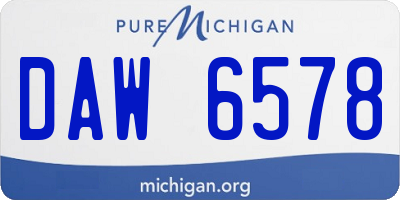 MI license plate DAW6578
