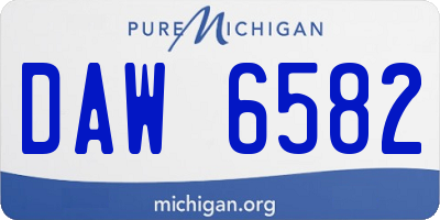 MI license plate DAW6582