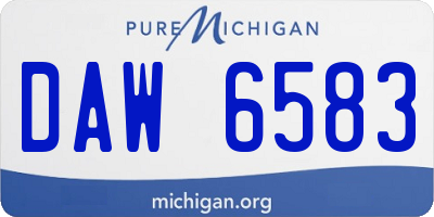 MI license plate DAW6583