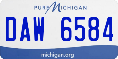 MI license plate DAW6584