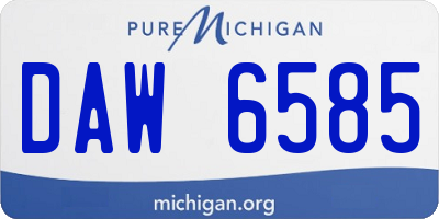 MI license plate DAW6585