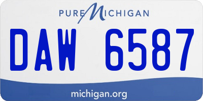 MI license plate DAW6587