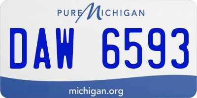 MI license plate DAW6593