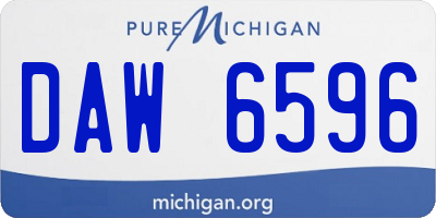 MI license plate DAW6596