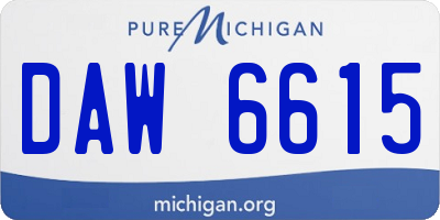 MI license plate DAW6615