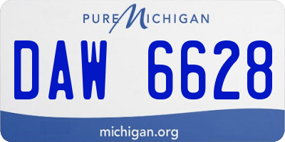MI license plate DAW6628