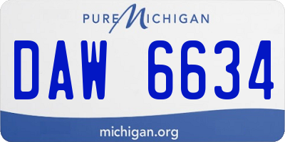 MI license plate DAW6634