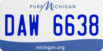 MI license plate DAW6638