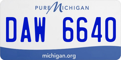 MI license plate DAW6640