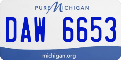 MI license plate DAW6653