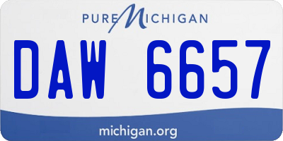 MI license plate DAW6657