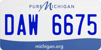 MI license plate DAW6675