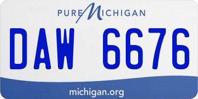 MI license plate DAW6676