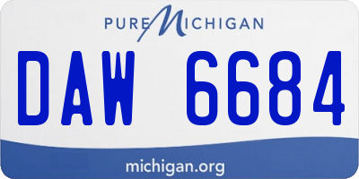 MI license plate DAW6684
