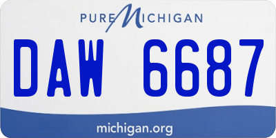 MI license plate DAW6687