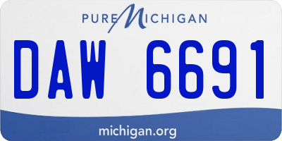 MI license plate DAW6691
