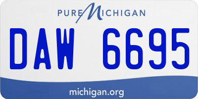 MI license plate DAW6695