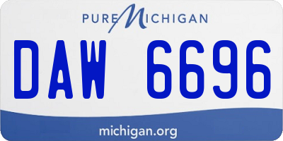 MI license plate DAW6696