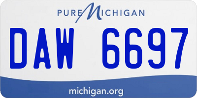 MI license plate DAW6697