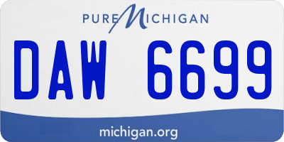 MI license plate DAW6699