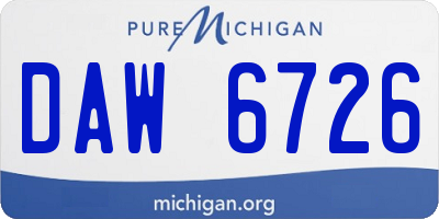 MI license plate DAW6726