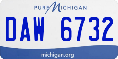 MI license plate DAW6732