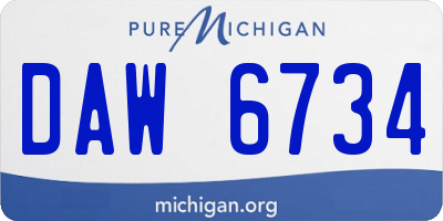 MI license plate DAW6734