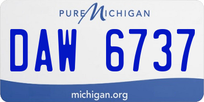 MI license plate DAW6737