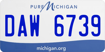 MI license plate DAW6739