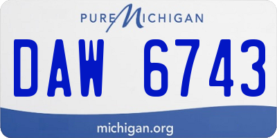 MI license plate DAW6743