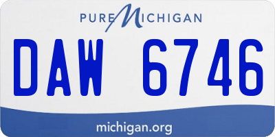 MI license plate DAW6746
