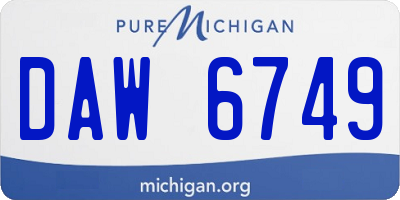 MI license plate DAW6749