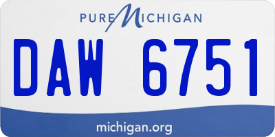MI license plate DAW6751