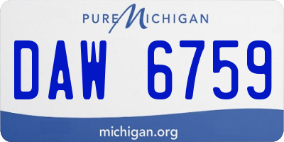 MI license plate DAW6759